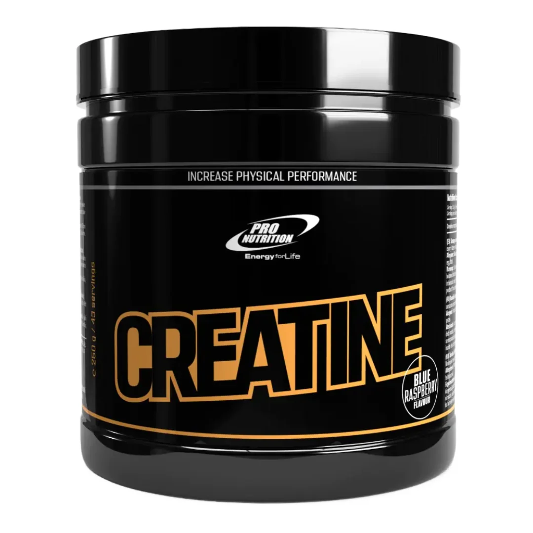 Creatina monohidrata cu aroma de zmeura albastra, 250 g, Pro Nutrition