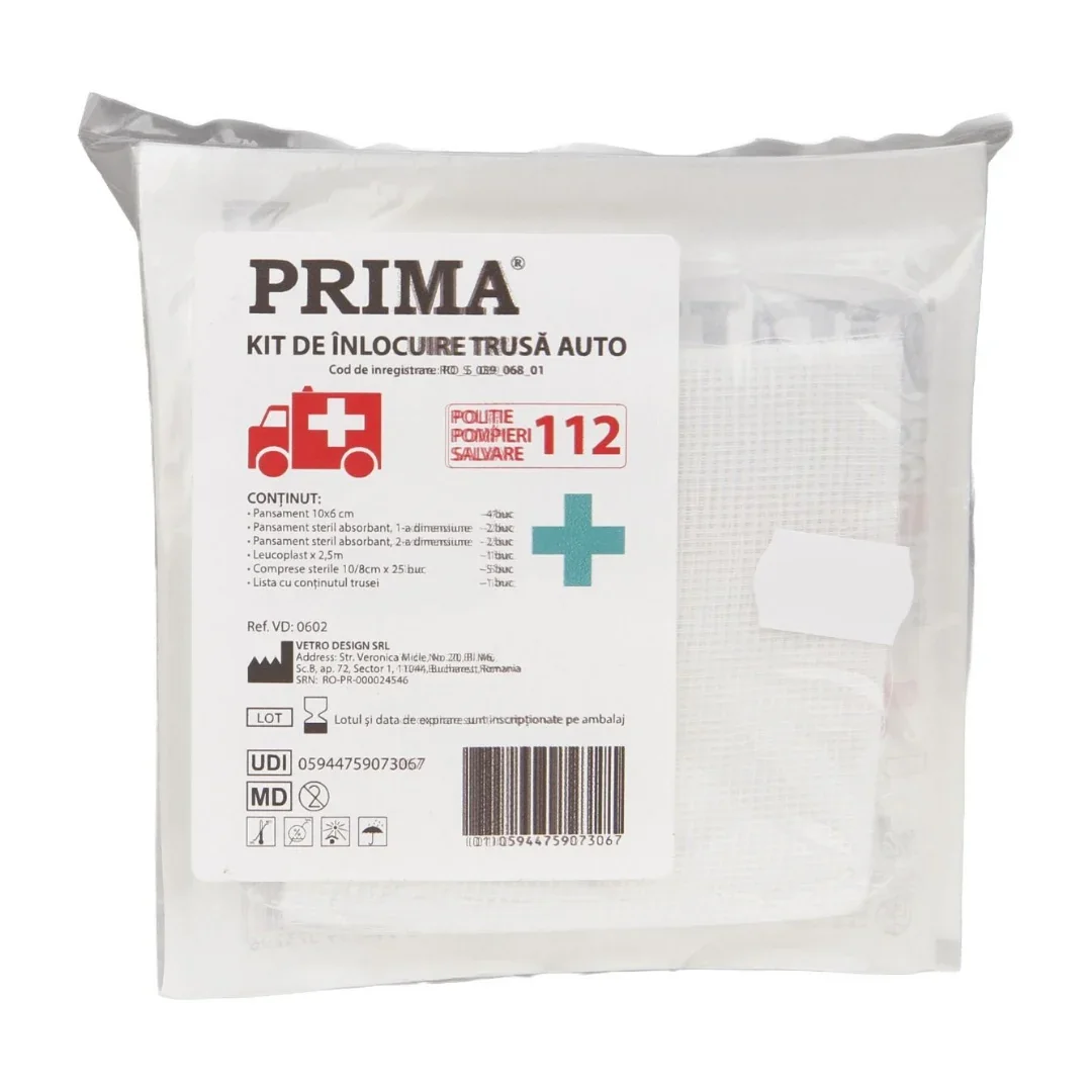 Kit inlocuire trusa medicala auto, Prima