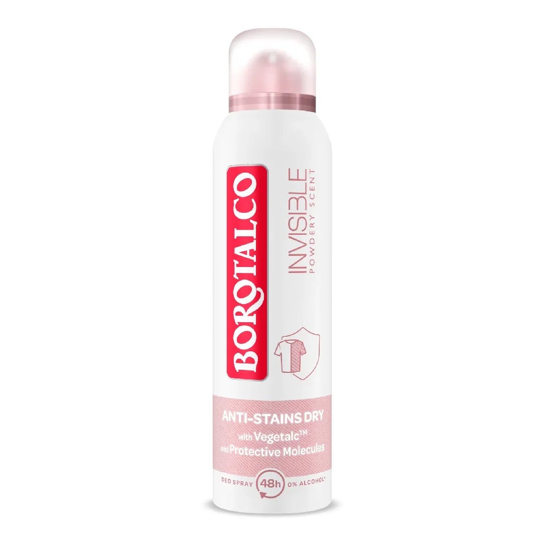 Deodorant Spray antiperspirant Invisible Pink, 150 ml, Borotalco