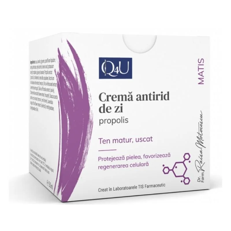 Crema Antirid De Zi Cu Propolis Matis Q4U, 50 Ml, Tis Farmaceutic