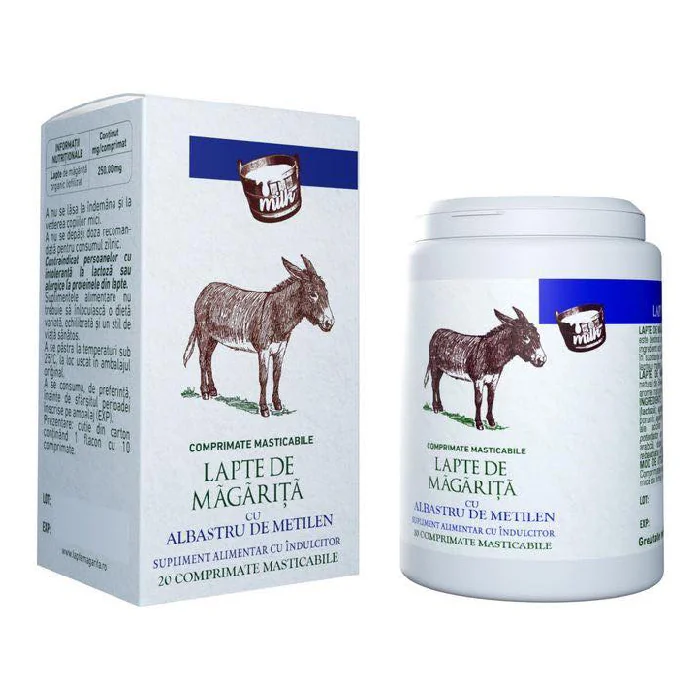 Lapte De Măgărita Cu Albastru De Metilen, 20 Comprimate Masticabile, Sintofarm