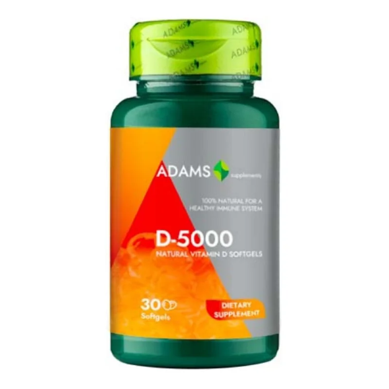 Vitamina D-5000, 30 Capsule, Adams