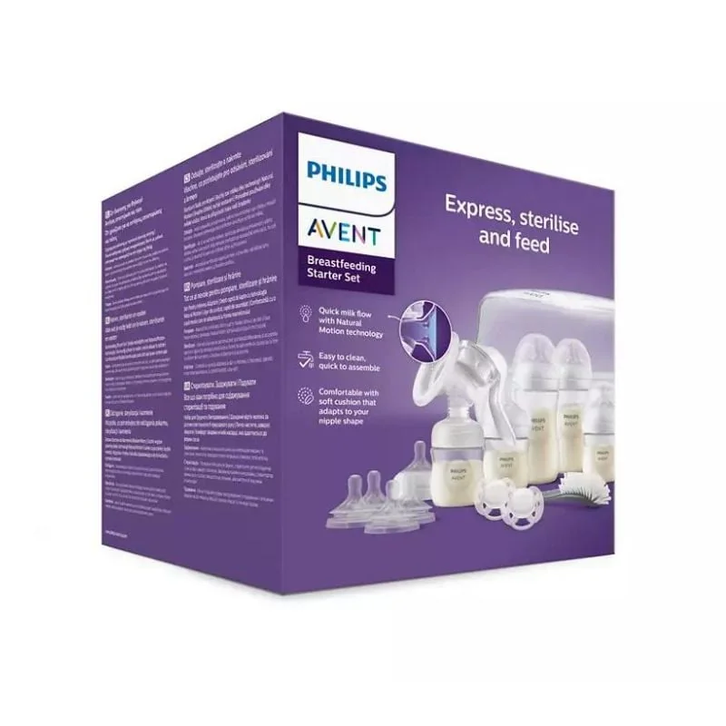 Set Alăptare, Sterilizator Pentru Microunde Și Pompa De San Manuală, Philips Avent