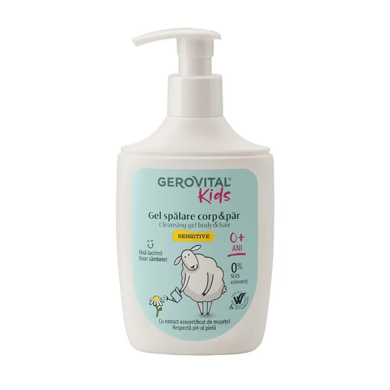 Gel Spalare Corp Și Par Sensitive, 300 Ml, Gerovital Kids