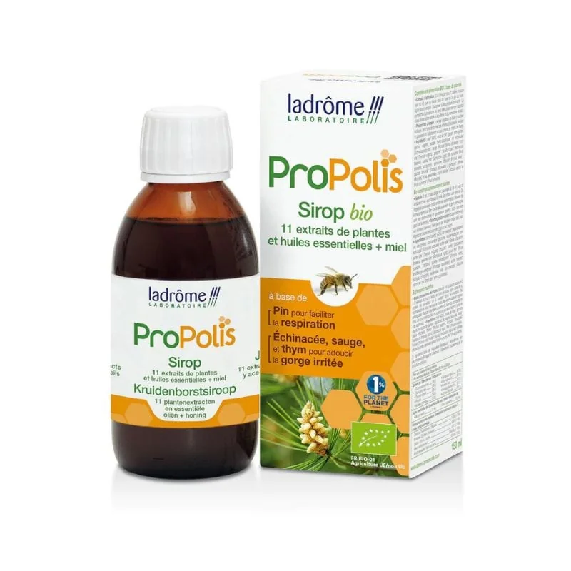 Sirop Propolis Bio Pentru Gat Iritat Si Caile Respiratorii, 150 Ml, Ladrome Laboratoire