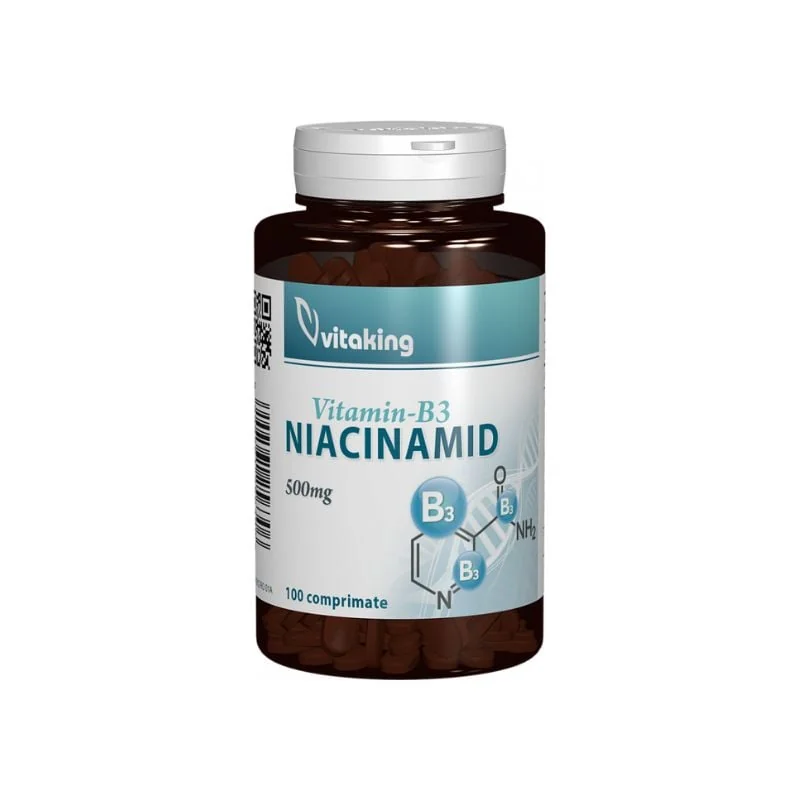 Vitamina B3 (Niacinamida) 500mg, 100 Comprimate, Vitaking