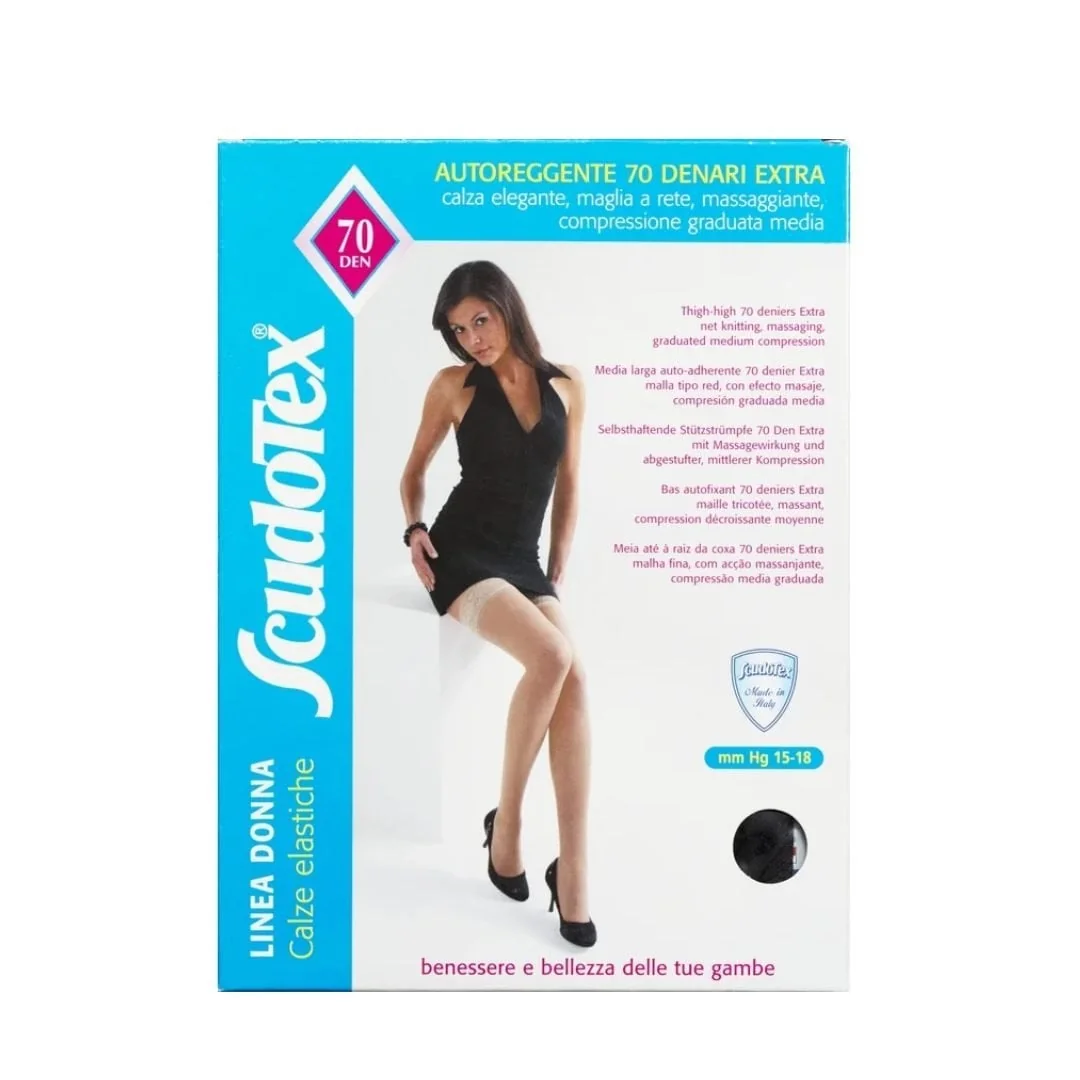 Ciorapi Compresivi Medicinali Pana La Coapsa 70 Den - Negru, Xxl