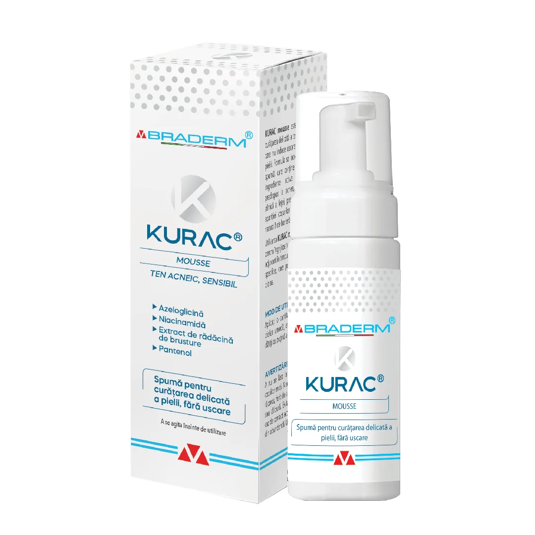 Spuma Pentru Curățarea Pielii Kurac, 100 Ml, Braderm