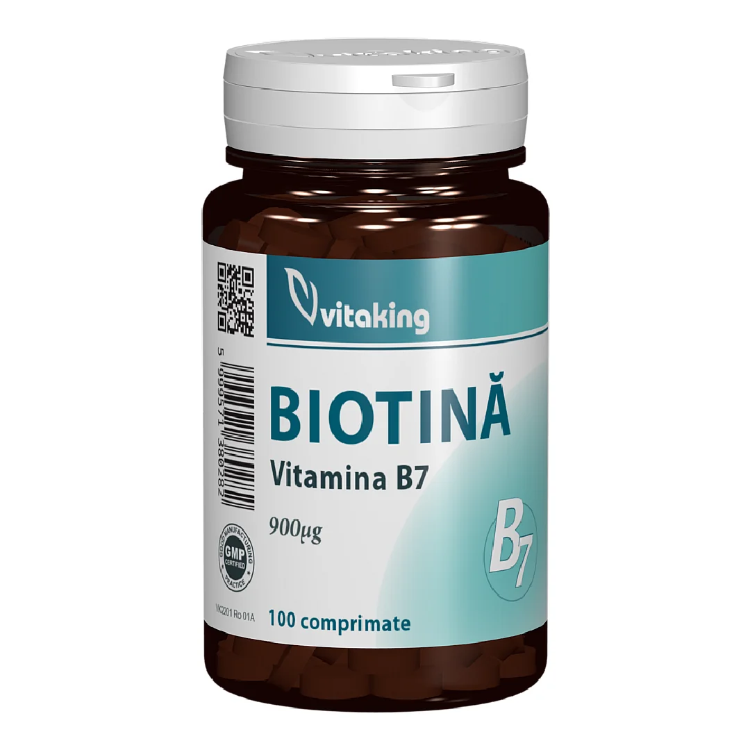 Biotin Vitamina B7, 100 Comprimate, Vitaking