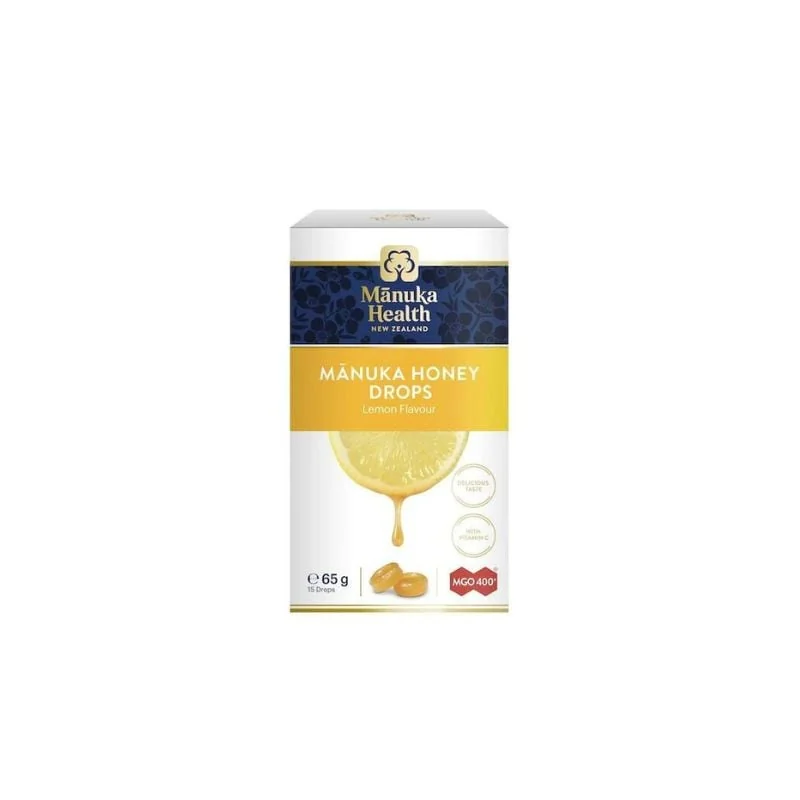 Manuka Health Bomboane Cu Miere De Manuka MGO 400+ (Lămâie Și Vit C), 65G