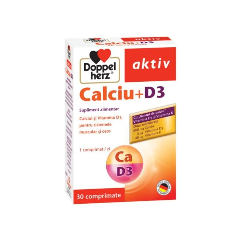 Calciu + D3, 30 Comprimate, Doppelherz