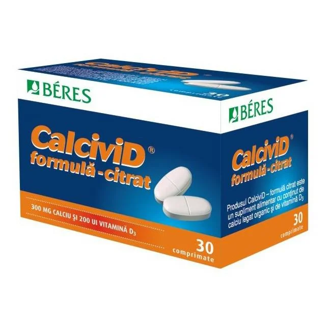Calcivid Formula Citrat, 30 Comprimate Filmate, Beres