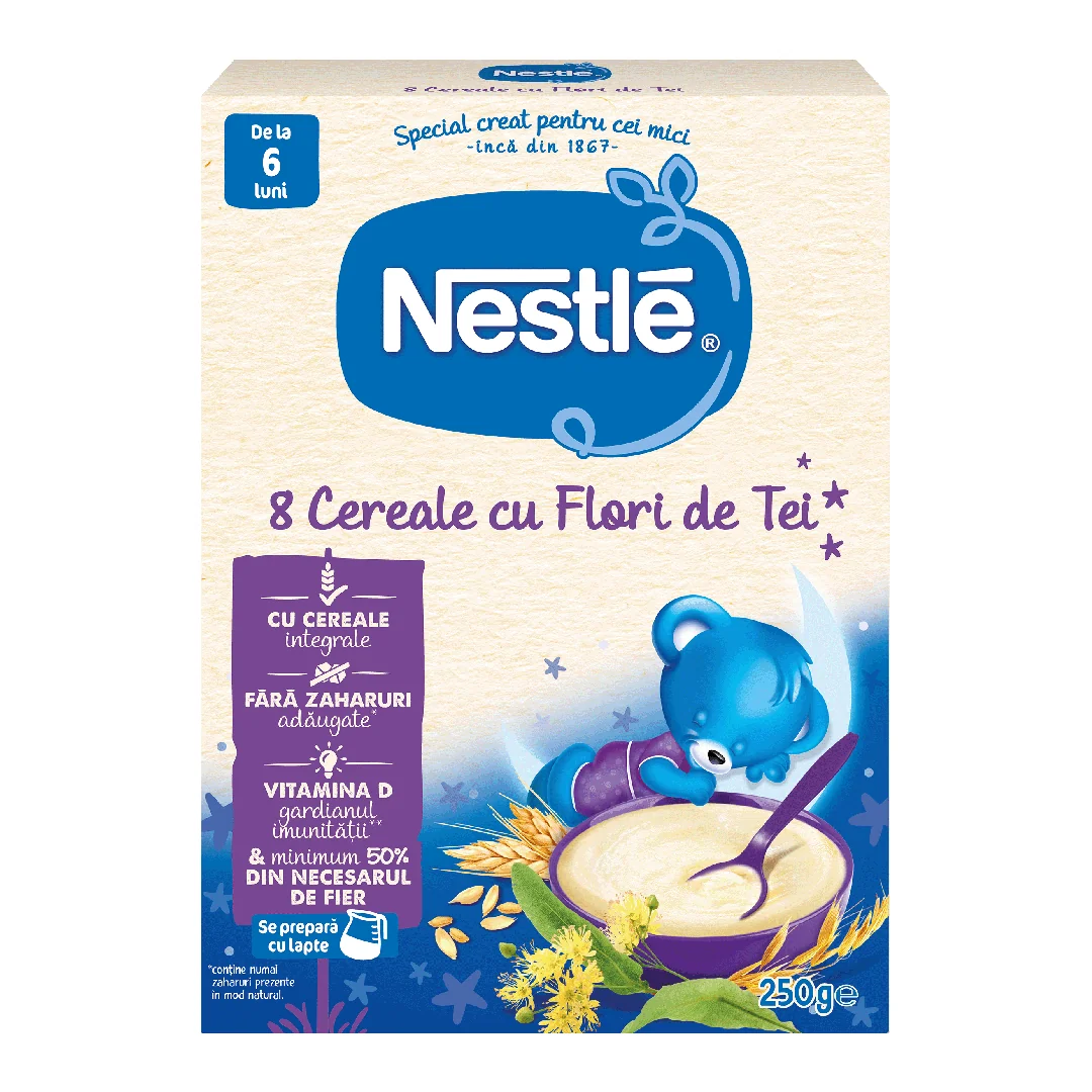 8 Cereale Cu Flori De Tei Somn Ușor, +6 Luni, 250 G, Nestle