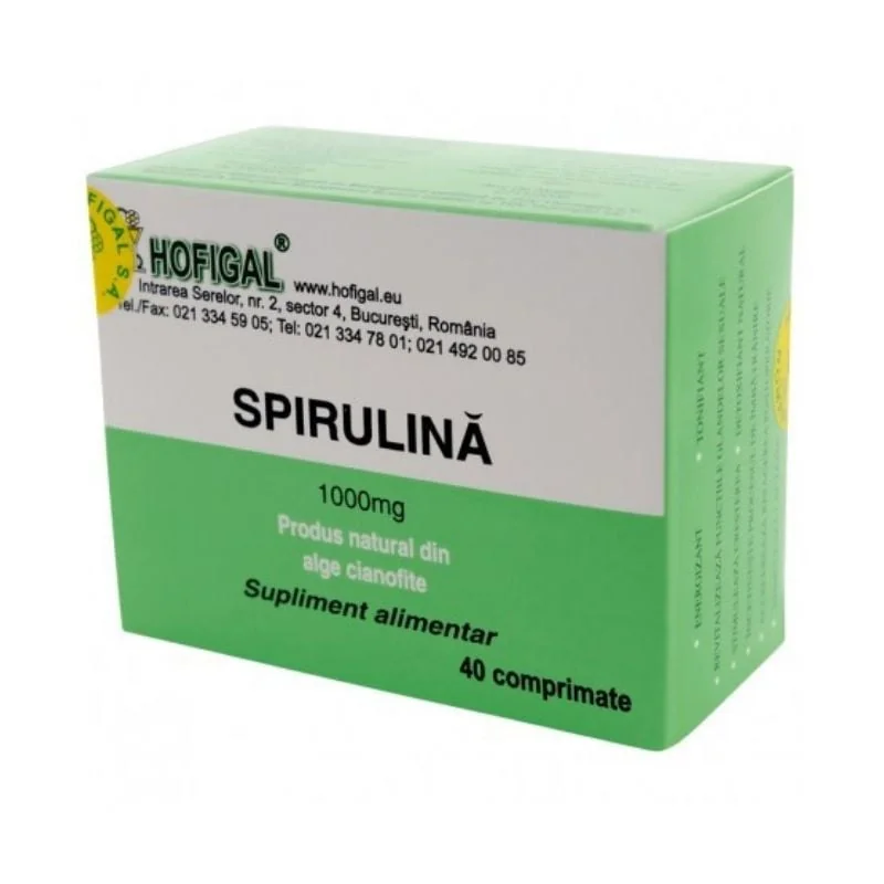 Spirulina 1000mg, 40 Comprimate, Hofigal