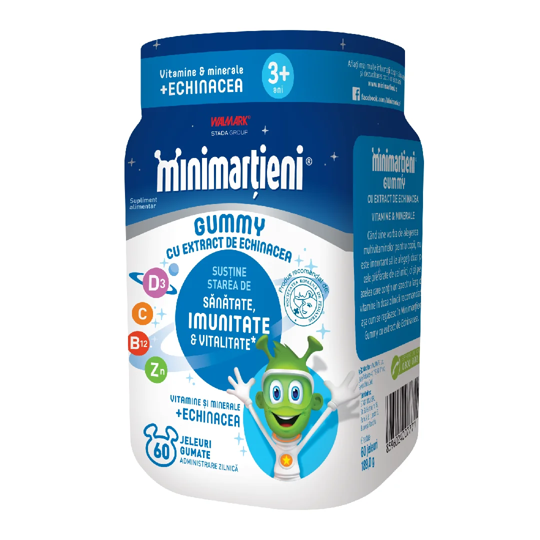 Minimartieni Jeleuri Cu Echinacea, +3 Ani, 60 Jeleuri, Walmark Stada