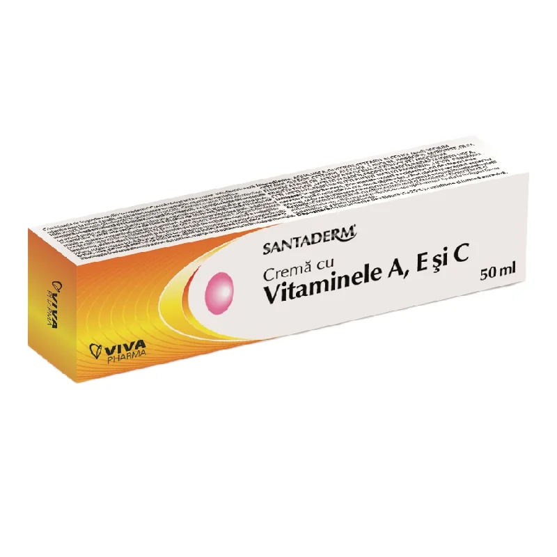 Crema Cu Vitaminele A, E Și C Santaderm, 50 Ml, Viva Pharma