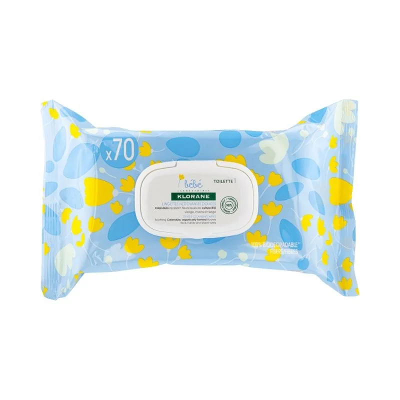 Servetele Umede Calmante, 70 Bucati, Klorane