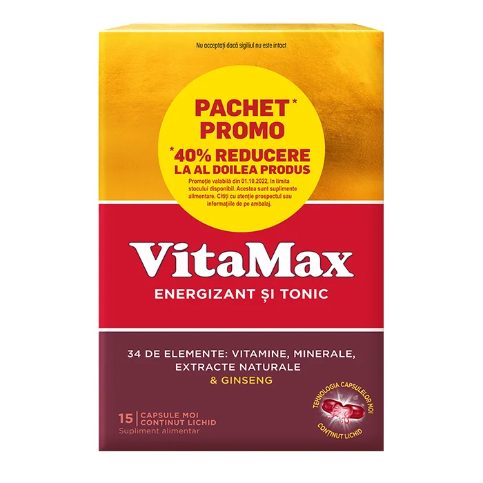 Pachet Vitamax, 15 Capsule Moi + 15 Capsule Moi, Perrigo