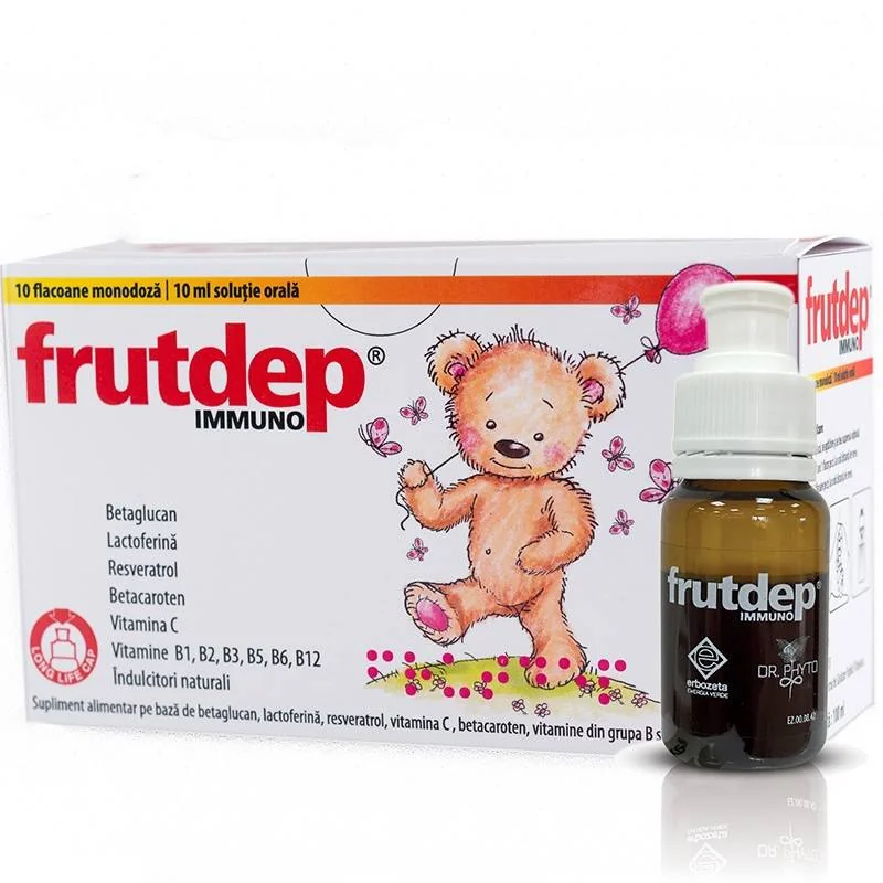 Solutie Orala Frutdep Immuno, 10 Flacoane, Dr. Phyto