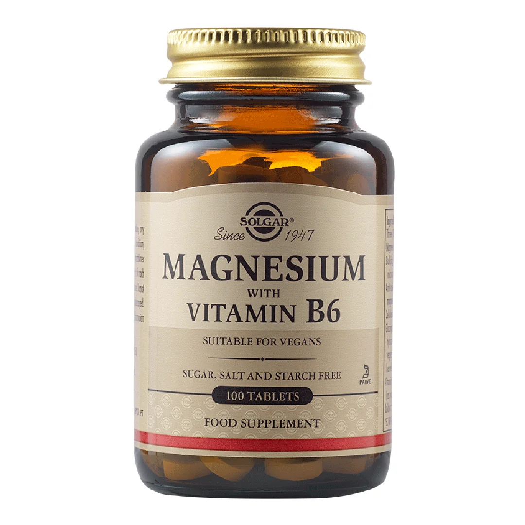 Magneziu Cu Vitamina B6, 100 Tablete, Solgar