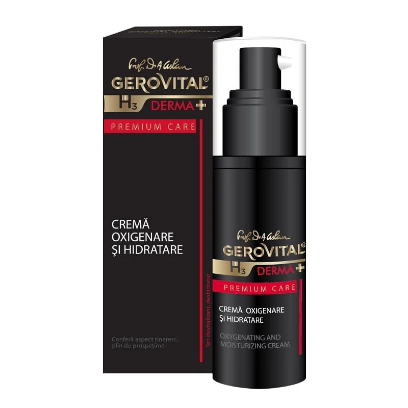 Crema Oxigenare Și Hidratare H3 Derma+ Premium Care, 30 Ml, Gerovital