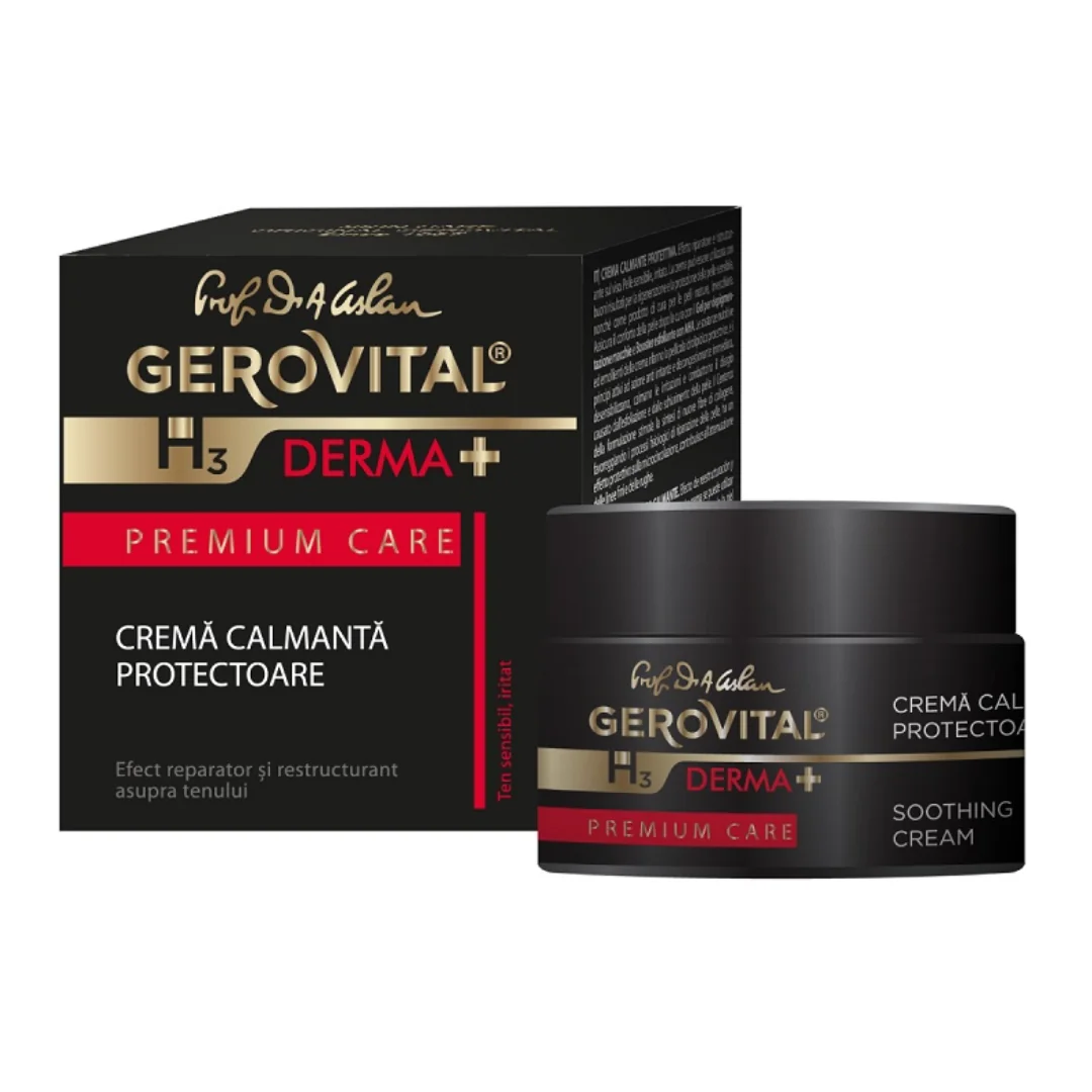 Crema Calmanta Protectoare H3 Derma+ Premium Care, 50 Ml, Gerovital