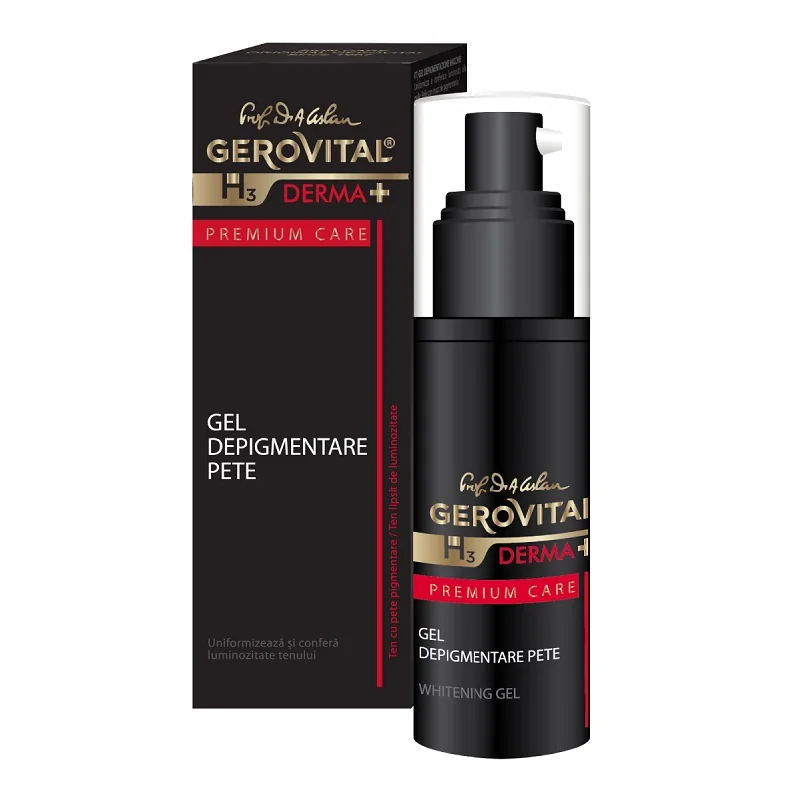 Gel Depigmentare Pete H3 Derma+ Premium Care 30 Ml, Gerovital
