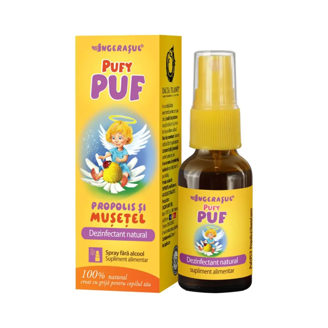 Spray Cu Propolis Și Mușețel PufyPuf, 20 Ml, Dacia Plant