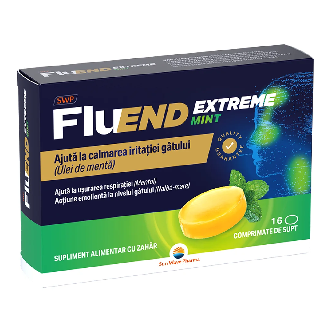 FluEnd Extreme Mint, 16 Comprimate, Sun Wave Pharma
