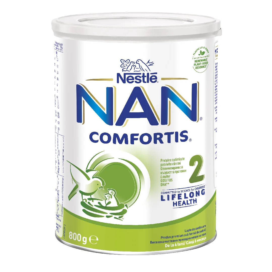Formula De Lapte De Continuare Nan 2 Comfortis, +6 Luni, 800 G, Nestle