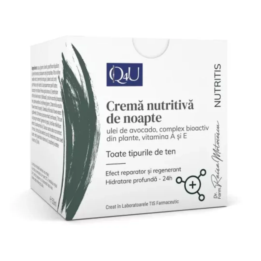 Crema Nutritiva De Noapte Nutris Q4U, 50 Ml, Tis Farmaceutic