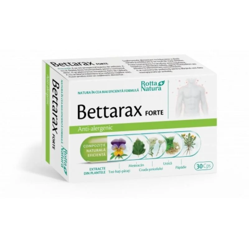 Bettarax Forte, 30 Capsule, Rotta Natura, Combaterea Alergiilor