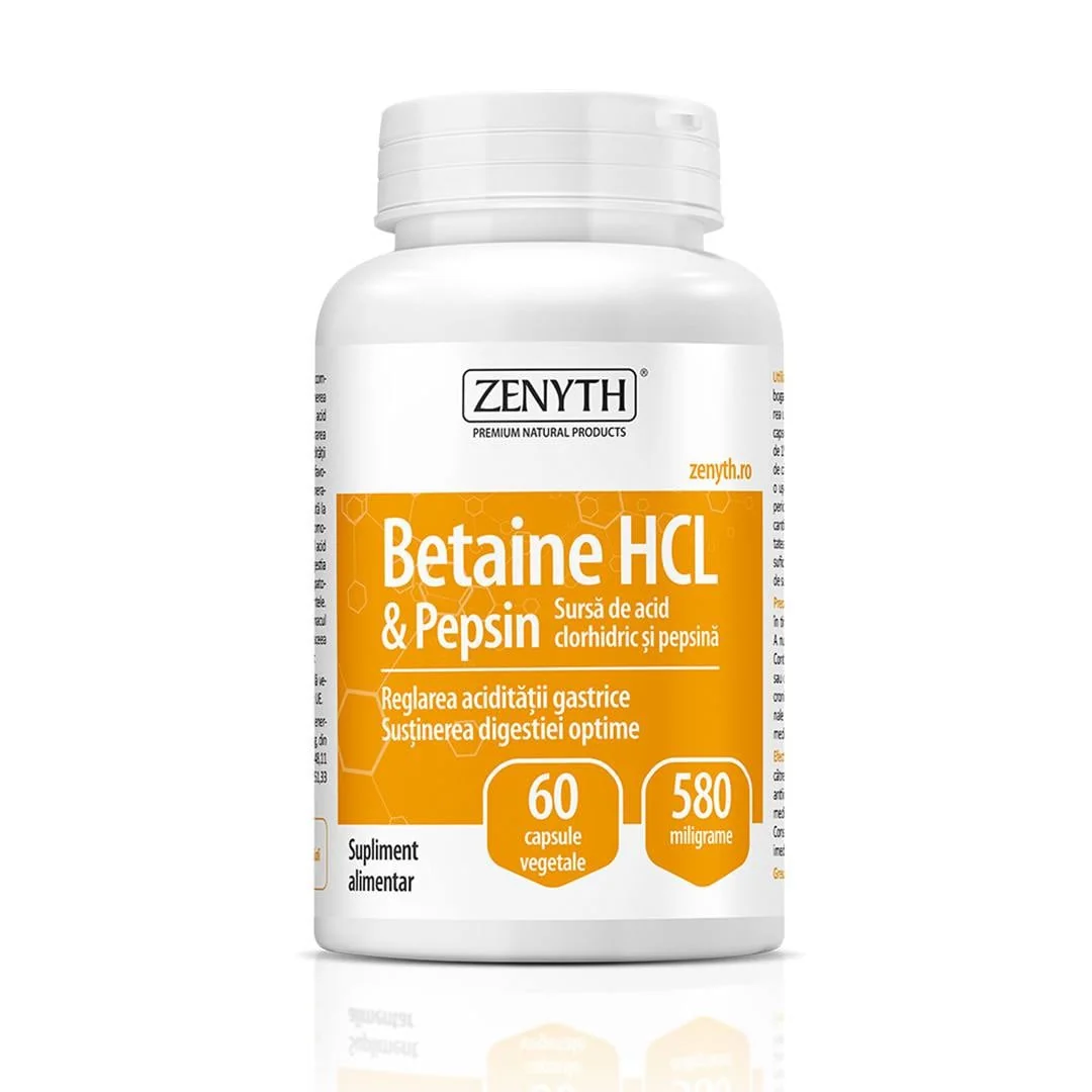 Betain Hcl & Pepsin, 580 Mg, 60 Capsule, Zenyth
