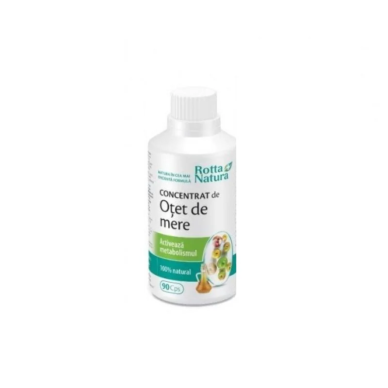 Concentrat Oțet Mere Si Vitamina E, 90 Capsule, Rotta Natura