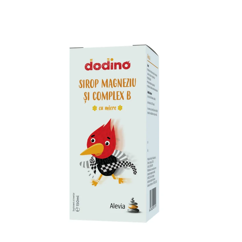 Sirop Cu Magneziu Și Complex B Cu Miere Dodino, 150 Ml, Alevia