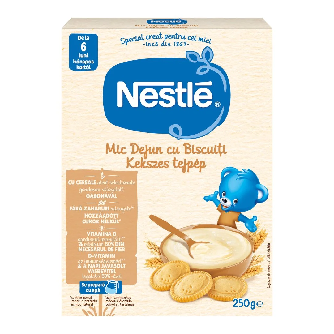 Cereale Nestle® Mic Dejun Cu Biscuiti, 250g, De La 6 Luni
