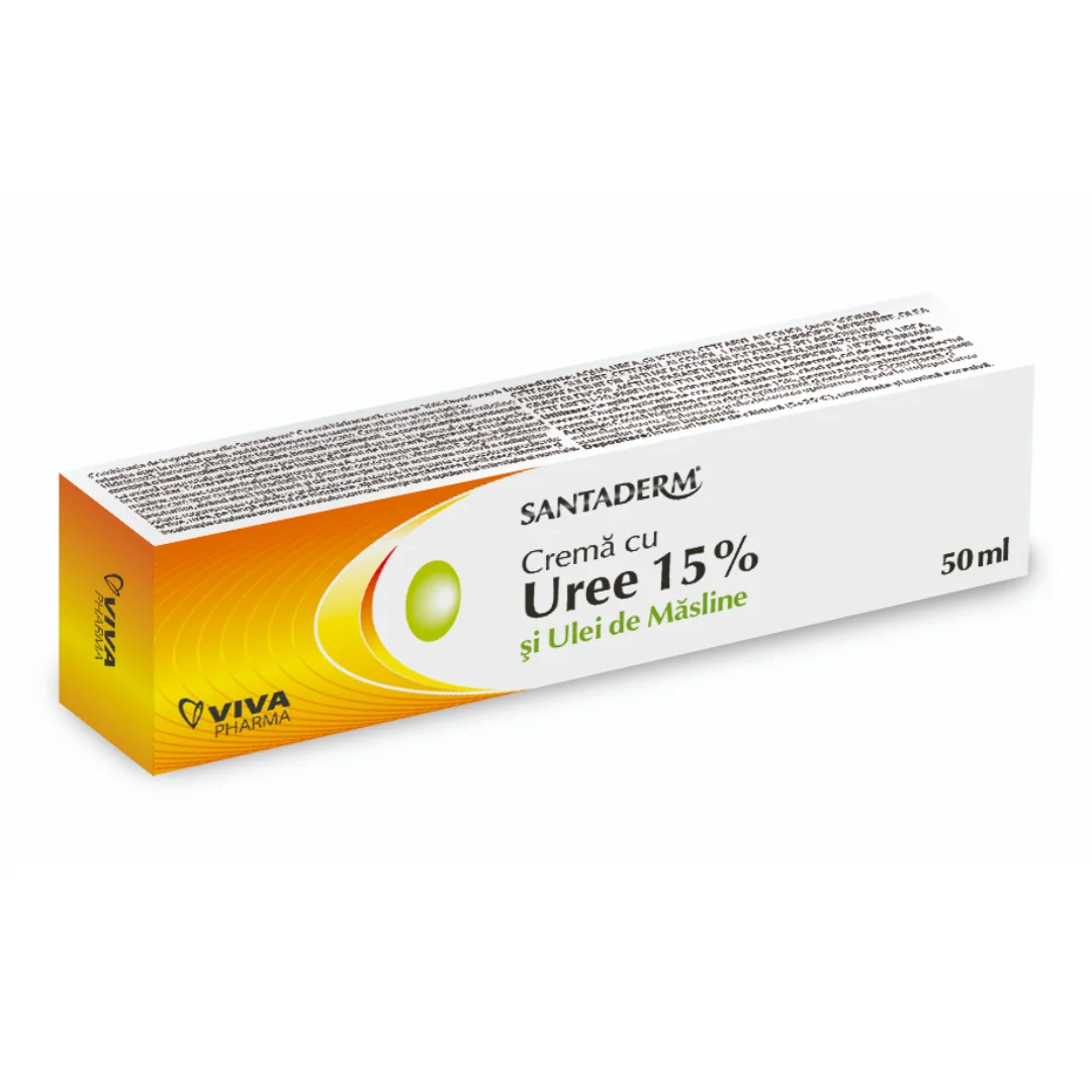 Crema Cu Uree 15% Și Ulei De Măsline Santaderm, 50 Ml, Viva Pharma