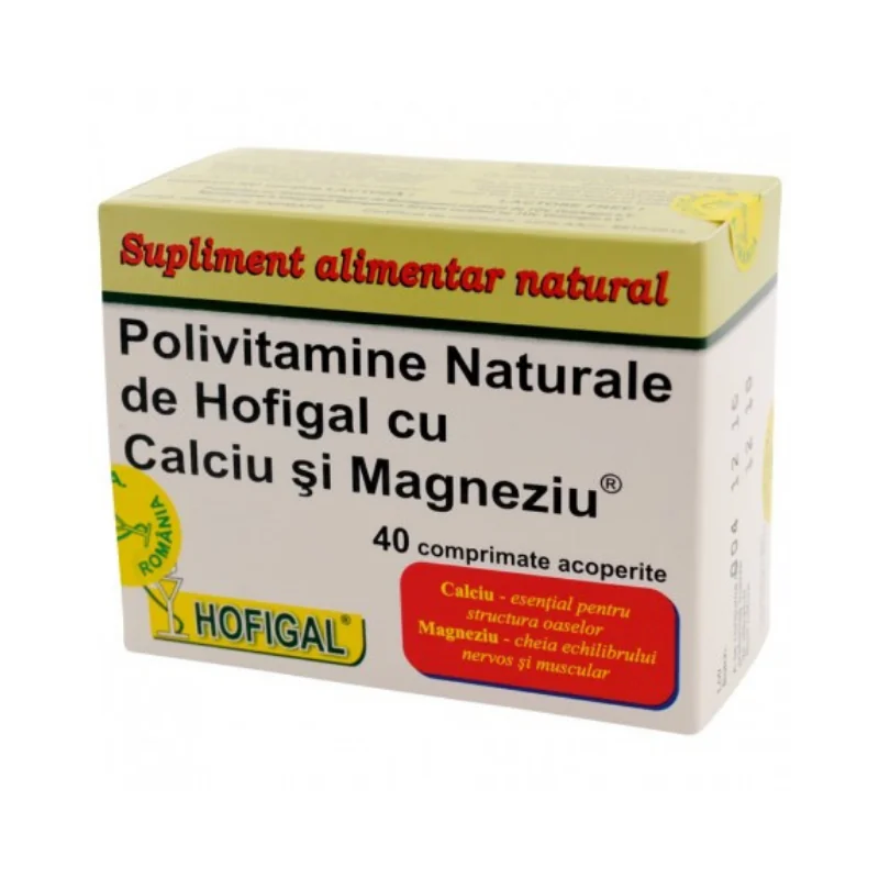 Hofigal Polivitamine Calciu Și Magneziu, 40 Comprimate