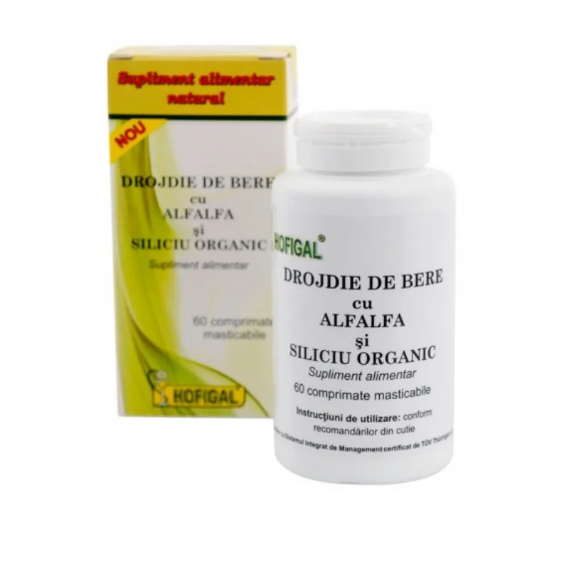 HOFIGAL Drojdie De Bere Cu Alfalfa Si Siliciu Organic, 60 Tablete