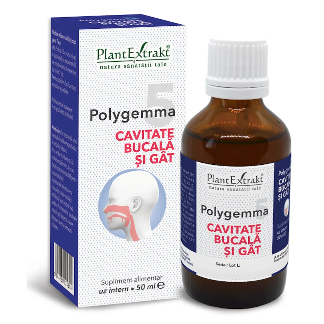 Polygemma 5, Cavitate Bucala Și Gat, 50 Ml, Plant Extrakt