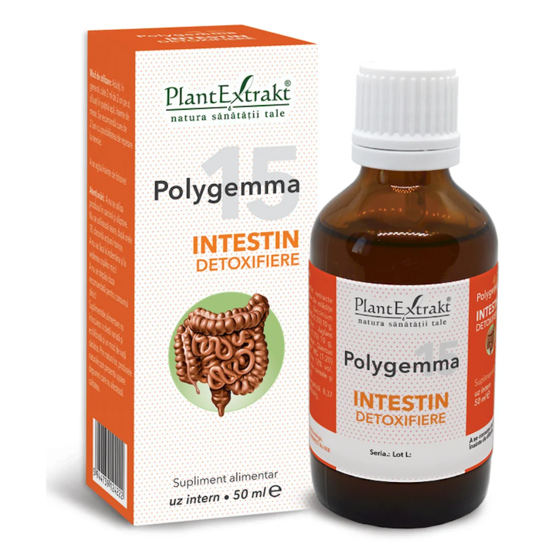 Polygemma 15, Intestin Detoxifiere, 50 Ml, Plant Extrakt