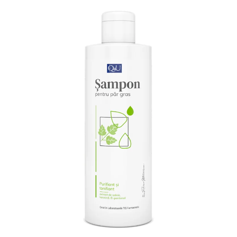 Sampon Pentru Par Gras Q4U, 200 Ml, Tis Farmaceutic