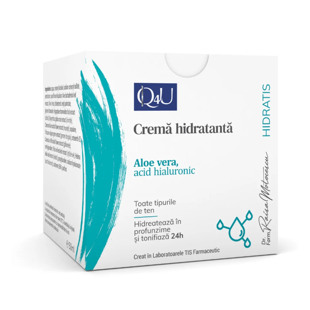 Crema Hidratanta Cu Aloe Vera Hidratis Q4U, 50 Ml, Tis Farmaceutic