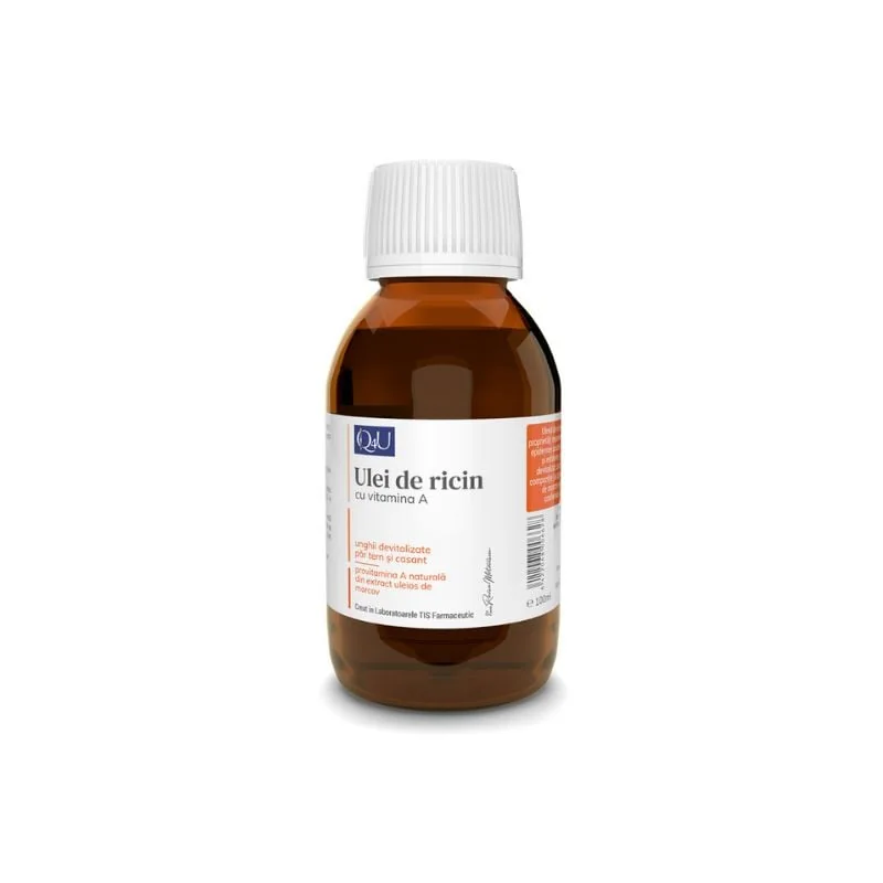 Ulei De Ricin Cu Vitamina A Q4U, 100 Ml, Tis Farmaceutic