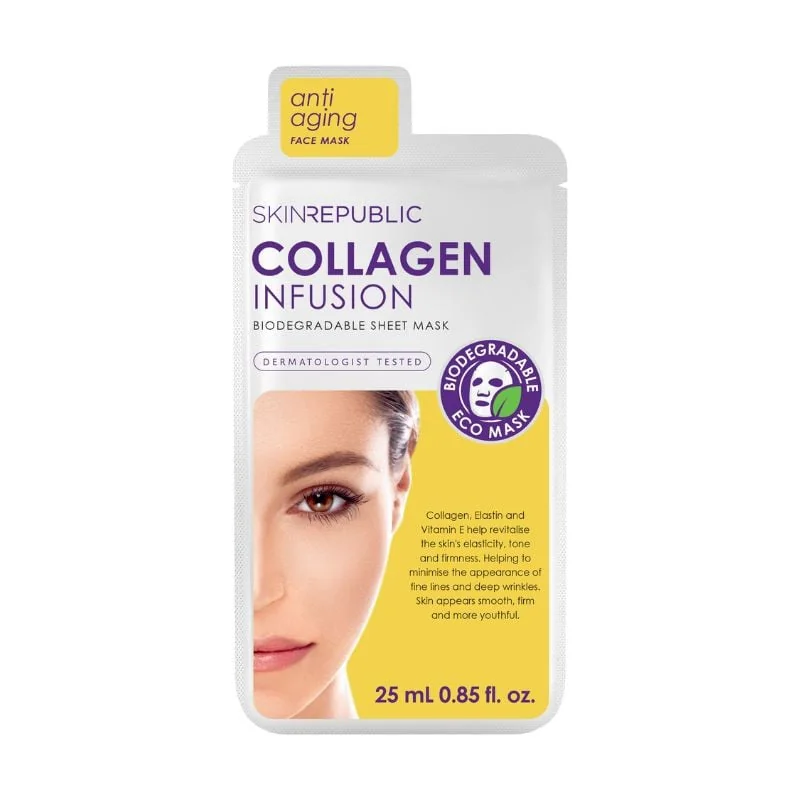 Masca Servetel Cu Infuzie De Colagen, 25 Ml, Skin Republic