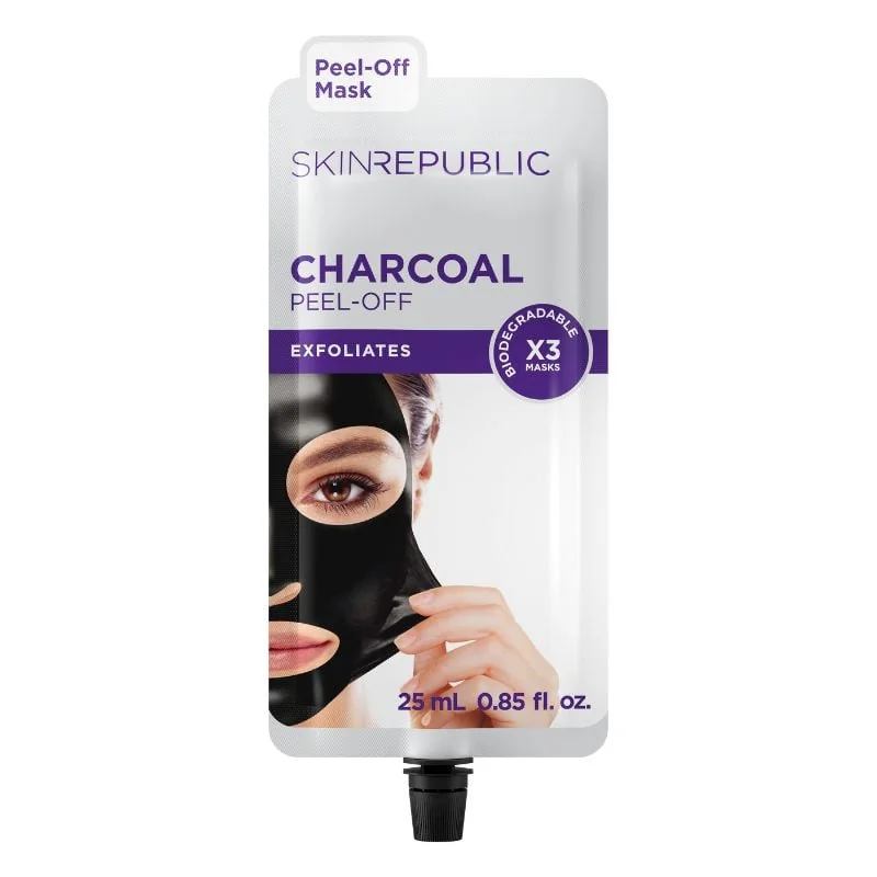 Skin Republic Masca Coreeana De Fata Peel-Off Cu Carbune, 25ml