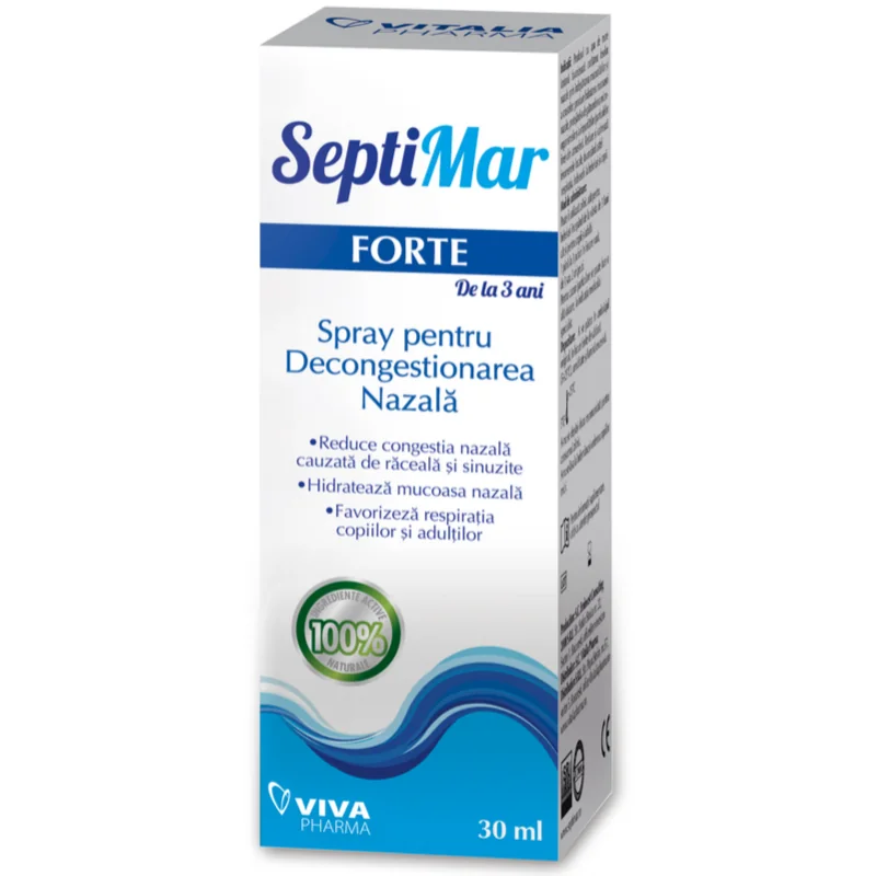 Spray Nazal Cu Apa De Mare Hipertona, 30 Ml, Septimar Forte