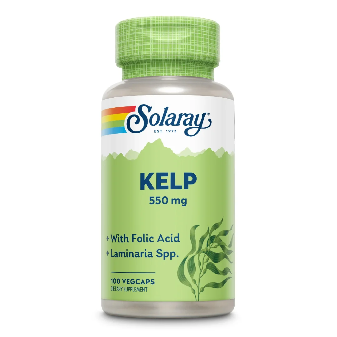 Kelp Și Acid Folic Solaray, 100 Capsule, Secom