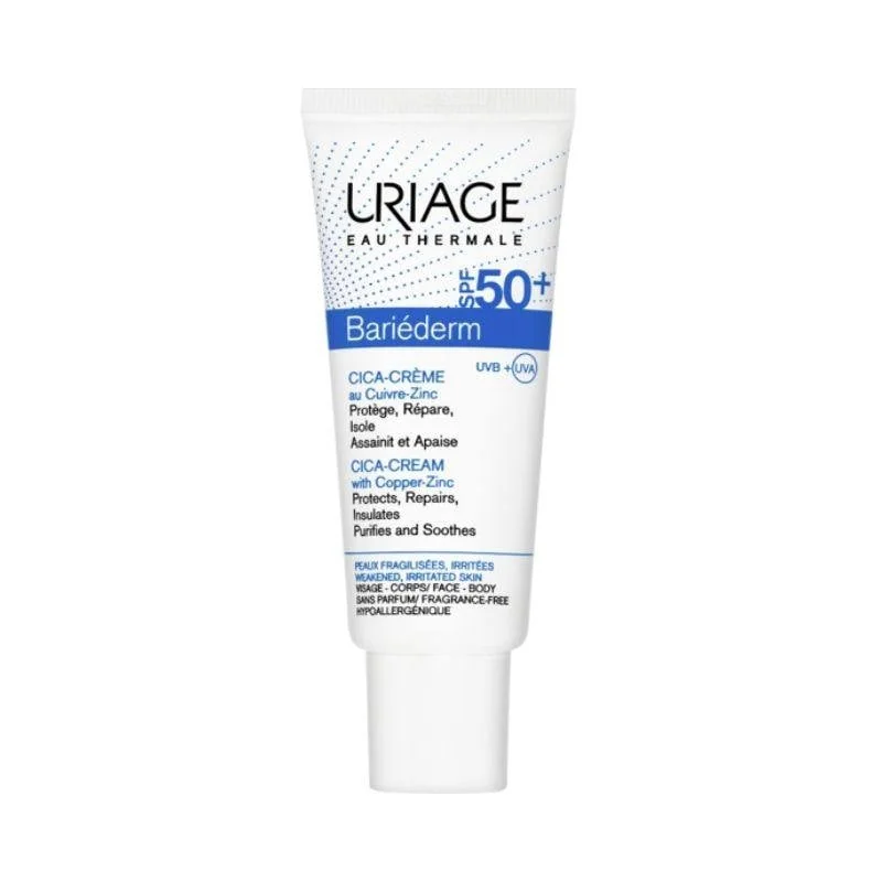 Crema Reparatoare Cu Spf 50+ Bariederm Cica, 40 Ml, Uriage