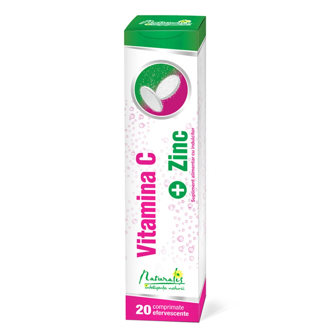 Vitamina C + Zinc, 20 Comprimate Efervescente, Naturalis